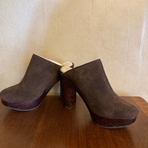 Lucky Brand dark brown suede leather Mules size 6 - Picture 2 of 6